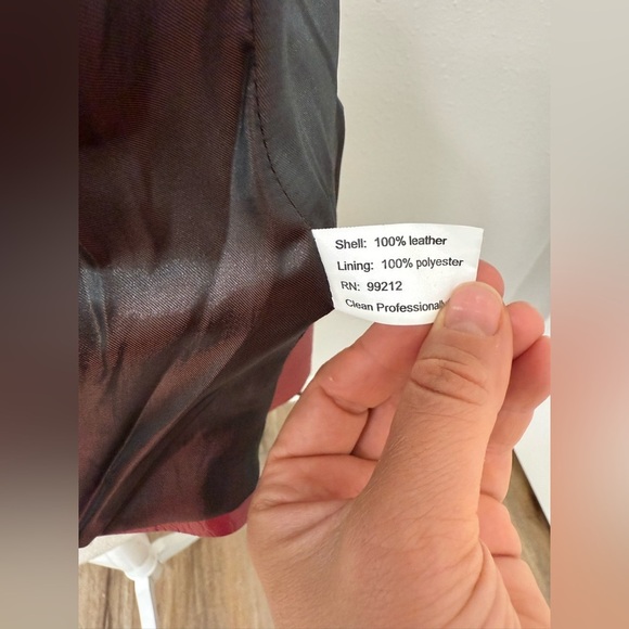 Edge Italian Fashion Vintage Pink Leather Zip Jacket Sz M - Picture 14 of 14